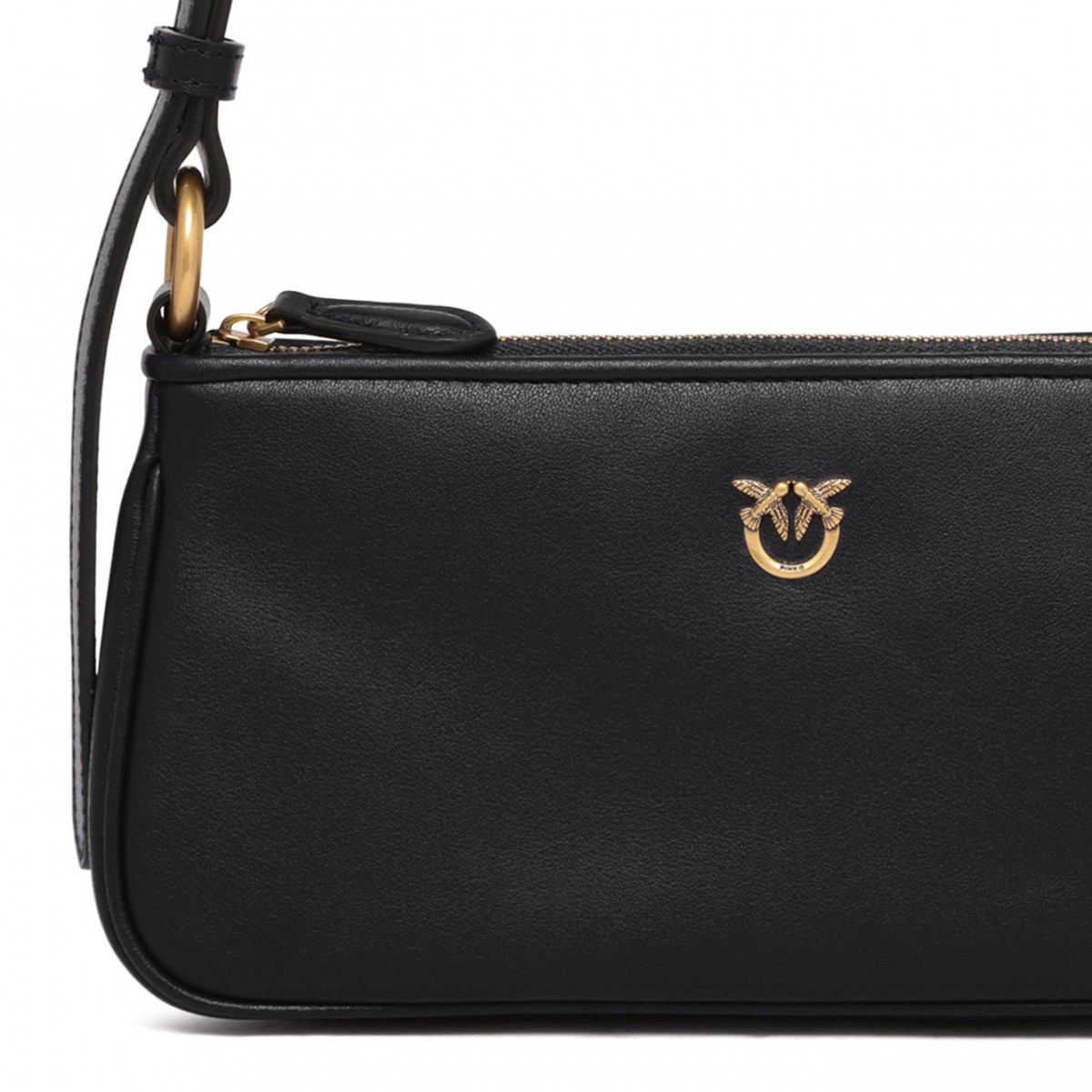 Black Zip-Top Crossbody Bag