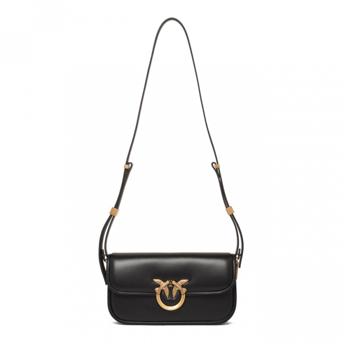 Black Love Bird-Buckle Shoulder Bag