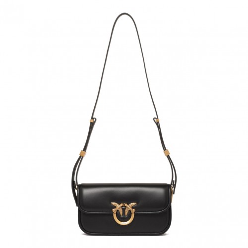 Black Love Bird-Buckle Shoulder Bag