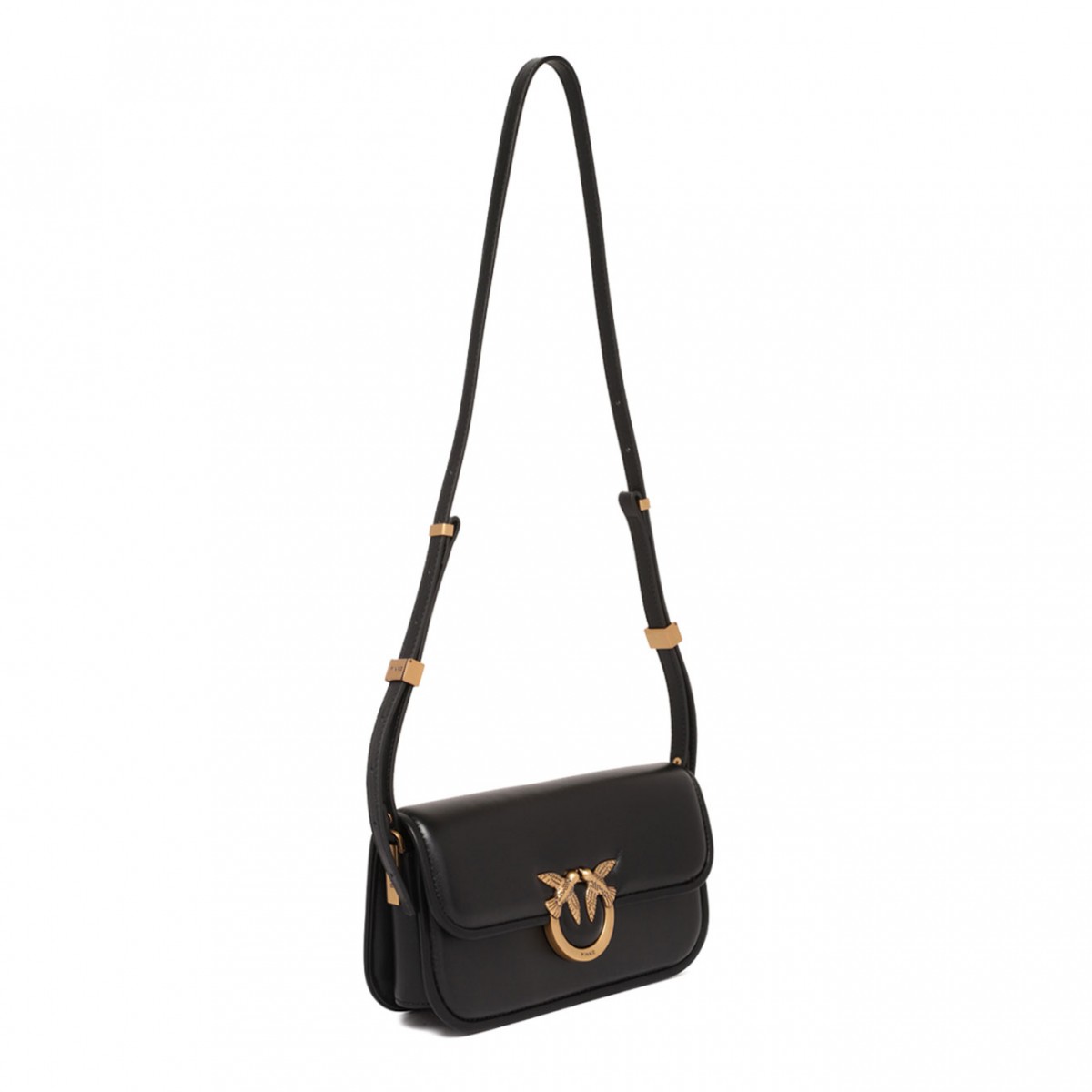Black Love Bird-Buckle Shoulder Bag