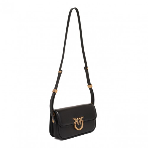 Black Love Bird-Buckle Shoulder Bag