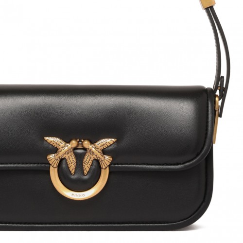 Black Love Bird-Buckle Shoulder Bag
