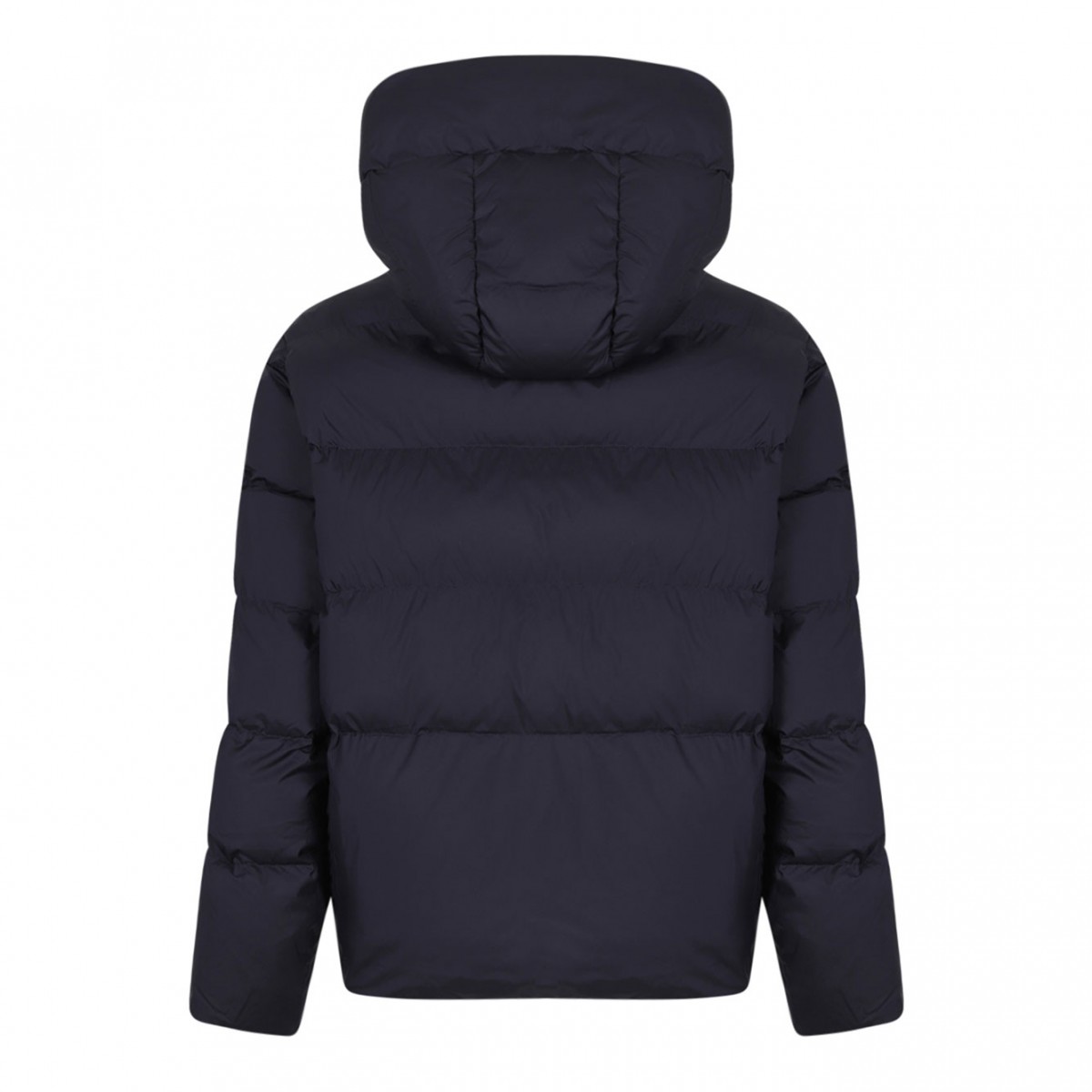 Navy Blue Quilted High-Neck Puffer Jacket