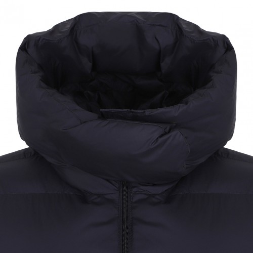 Navy Blue Quilted High-Neck Puffer Jacket