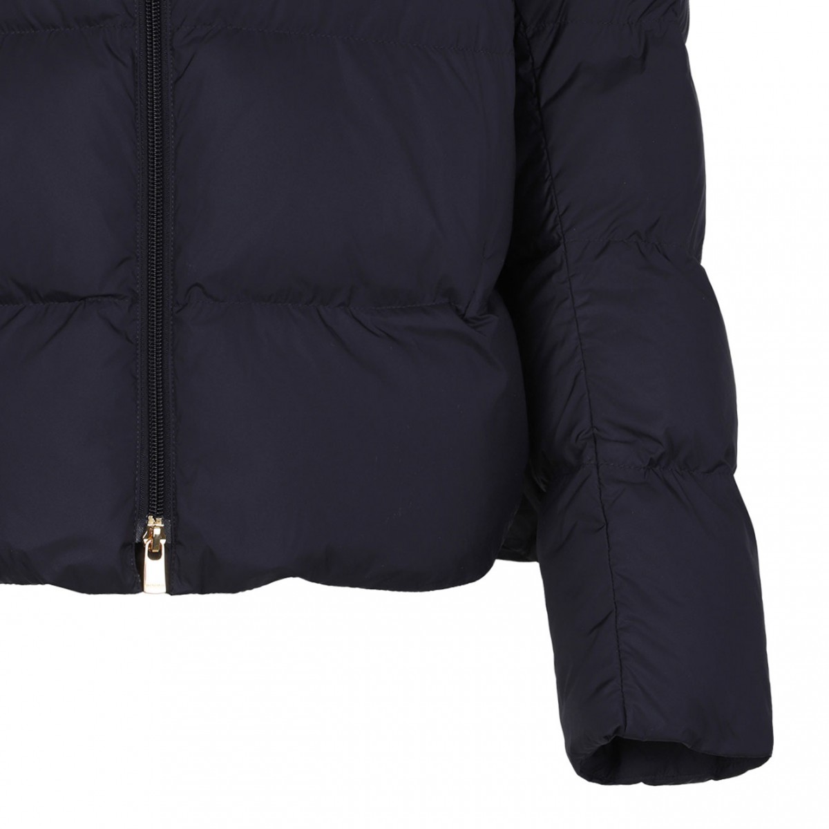 Navy Blue Quilted High-Neck Puffer Jacket