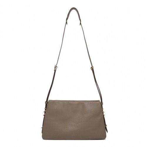 Ecru Leather Crossbody Bag