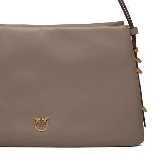 Ecru Leather Crossbody Bag