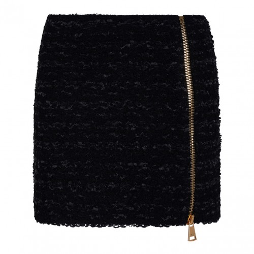 Black Short Tweed Skirt