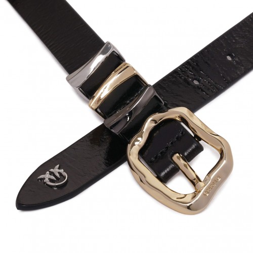 Black Buckle Leather Belt