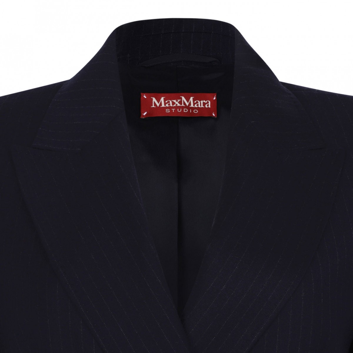 Studio Blue Double-Breasted Flannel Blazer