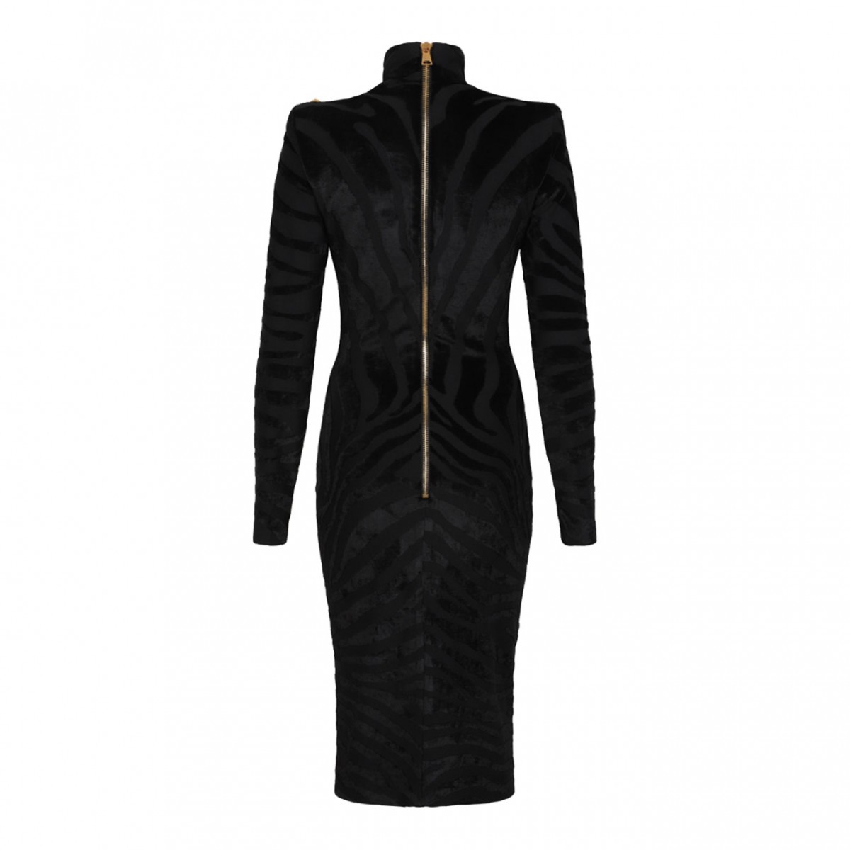 Black Short Zebra Velvet Dress