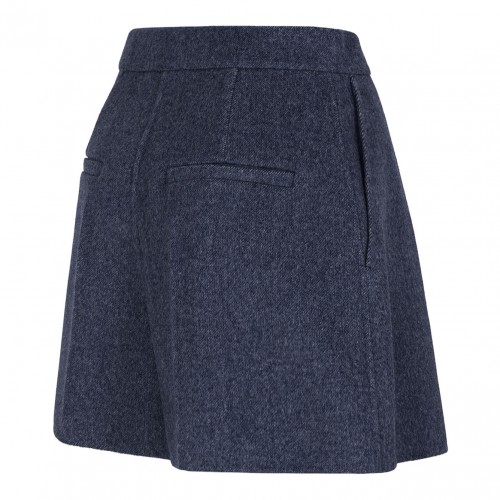 Slightly Flared Blue Bermuda Shorts