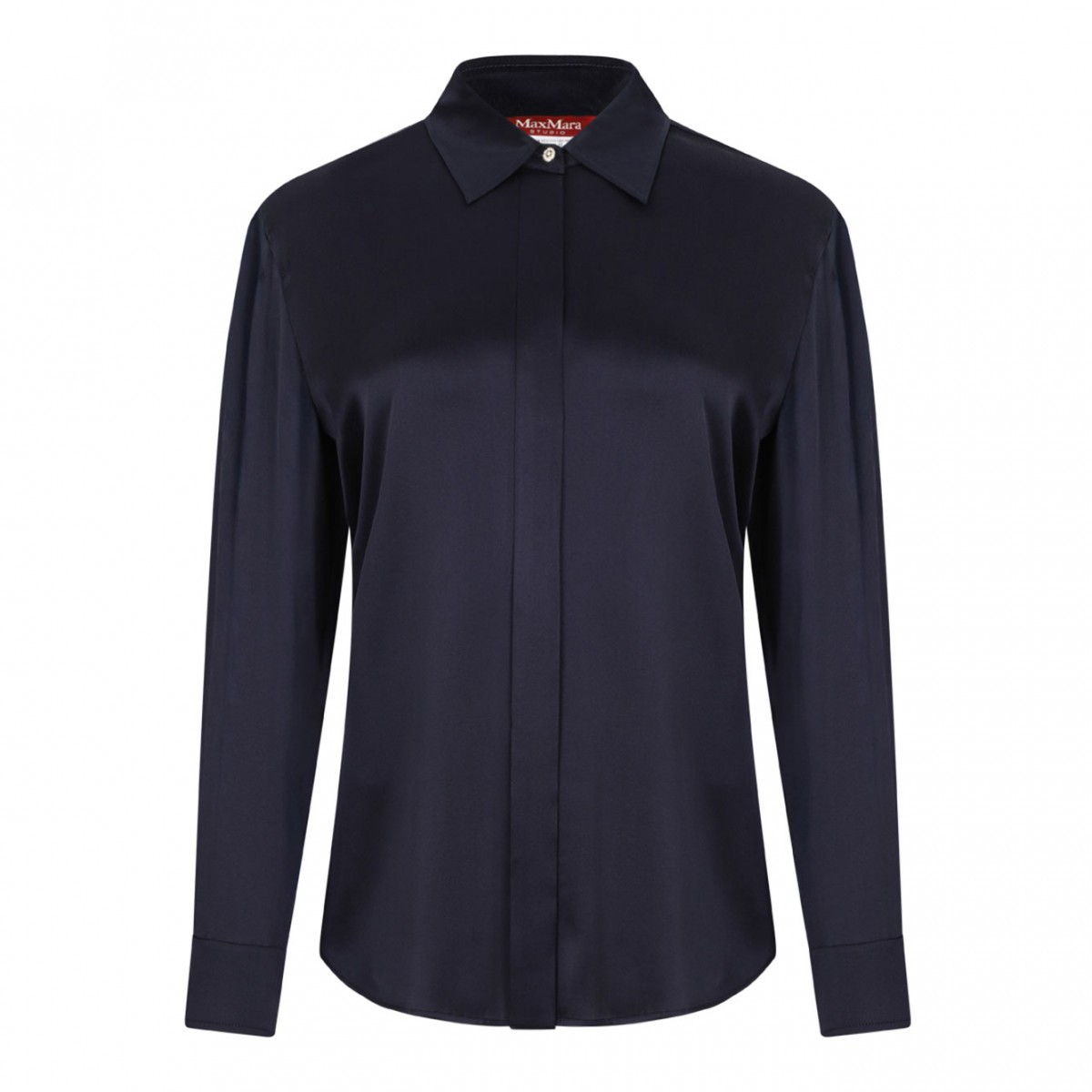 Dark Blue Silk Shirt