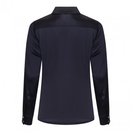 Dark Blue Silk Shirt
