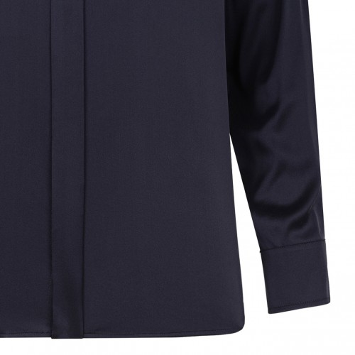 Dark Blue Silk Shirt