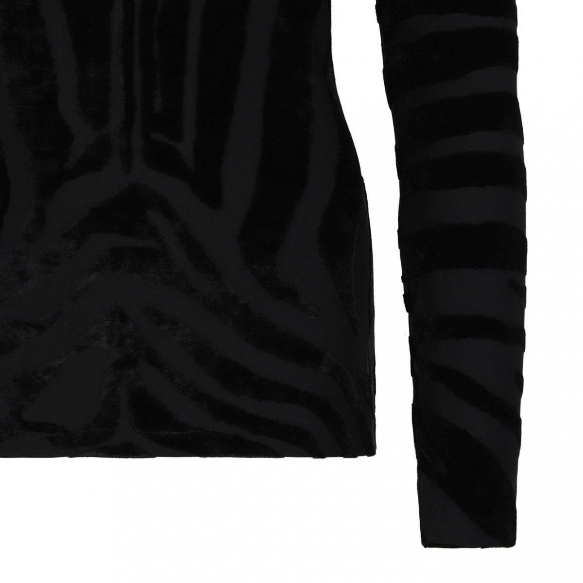 Black Printed Button Top