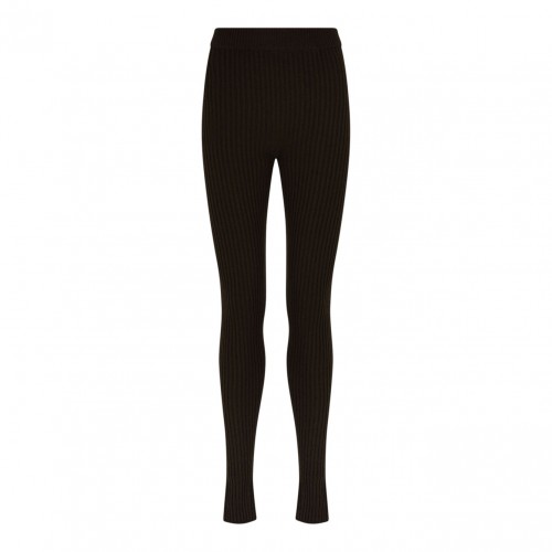 Moss Green Leggings In wool And Cashmere Yarn