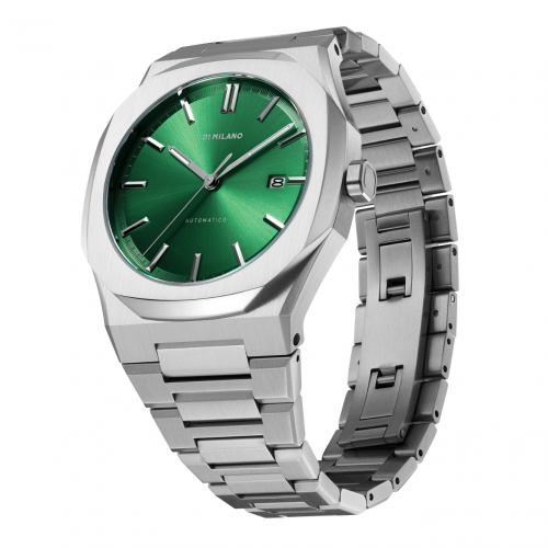 Silver and Green New Automatic Watch