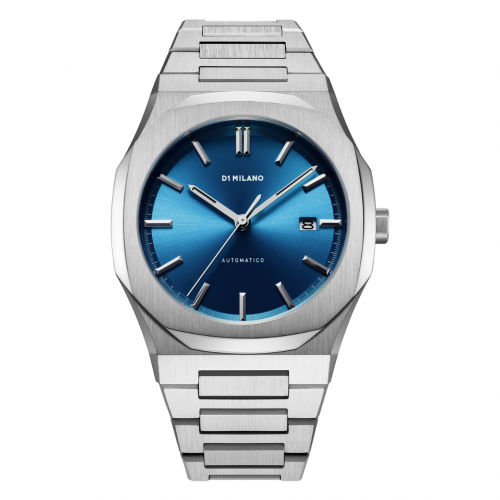 Silver and Blue New Automatic Watch