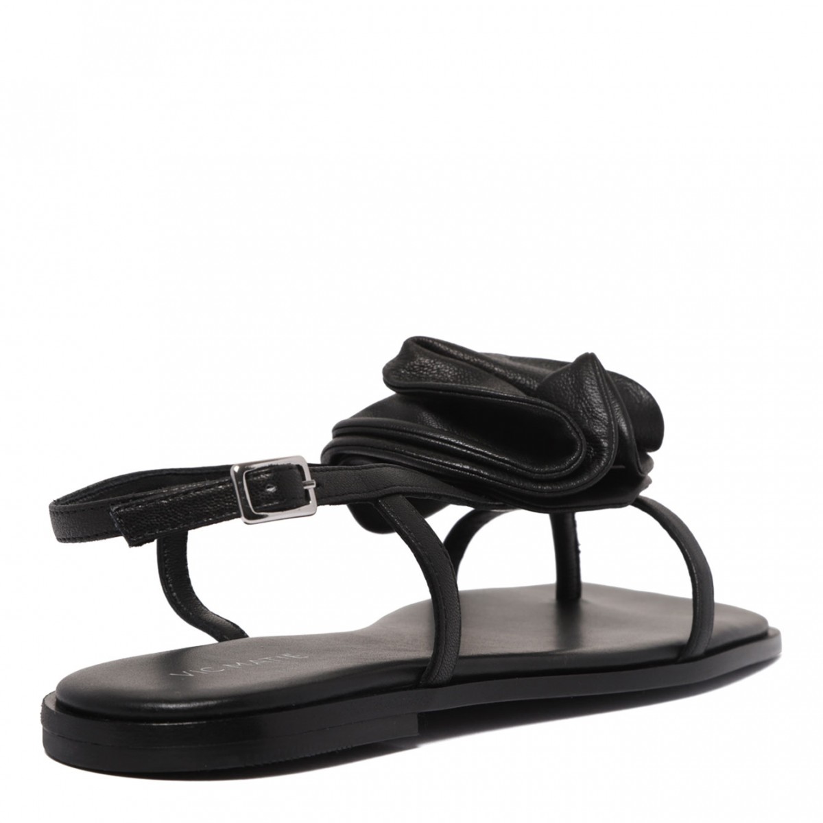 Black Floral Applique Sandals