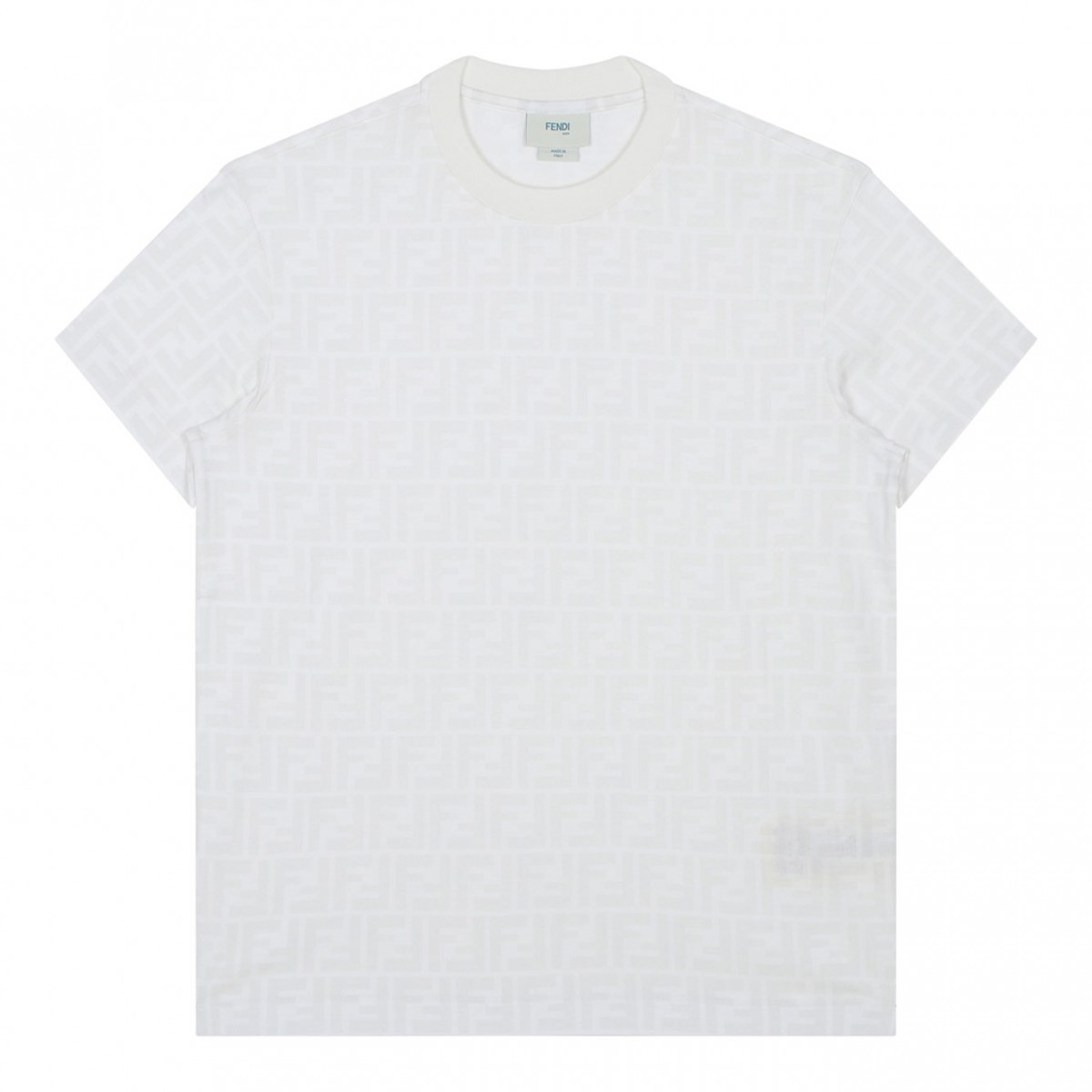 White Monogram Print T-Shirt