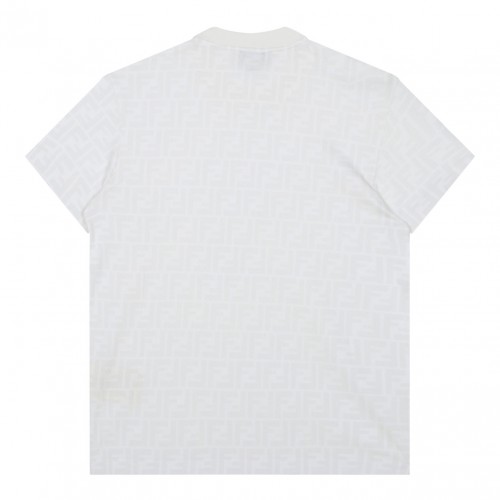 White Monogram Print T-Shirt 2