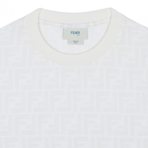 White Monogram Print T-Shirt
