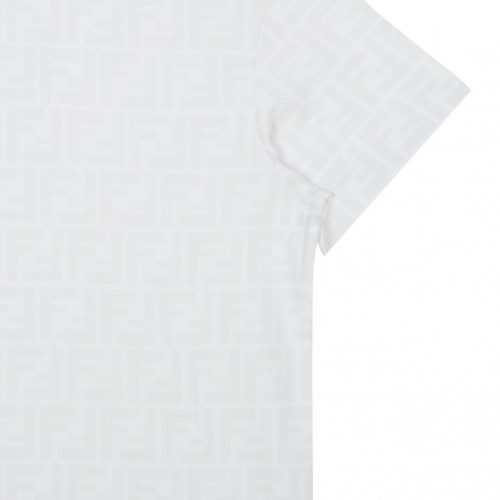White Monogram Print T-Shirt
