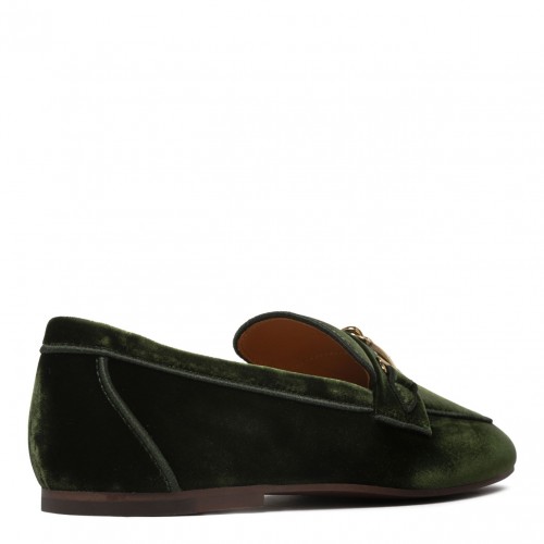 Moss Green Velvet Loafers