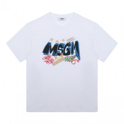 White Logo Print T-Shirt