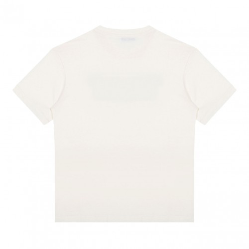 Cream White Logo Print T-Shirt