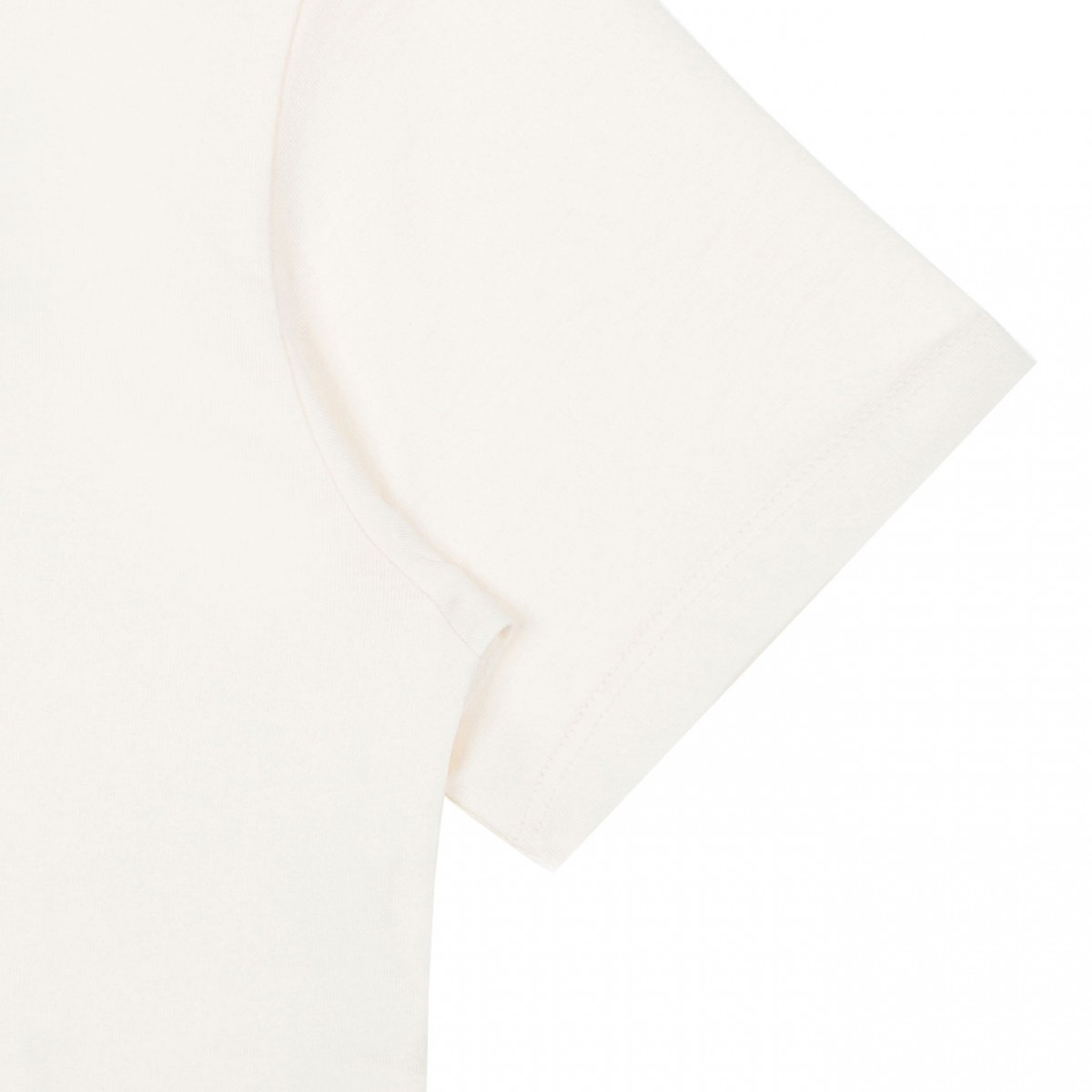 Cream White Logo Print T-Shirt