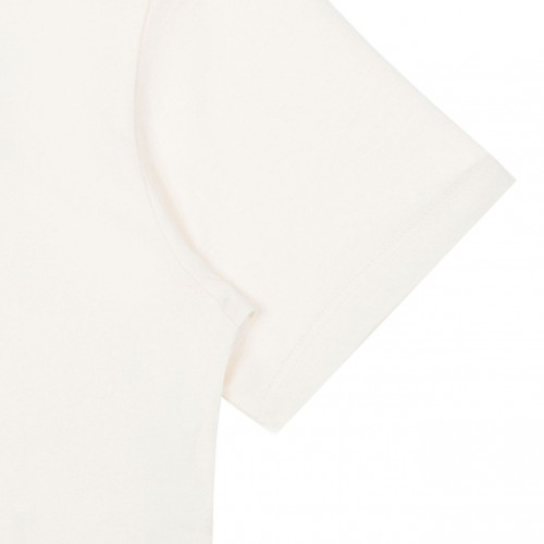 Cream White Logo Print T-Shirt