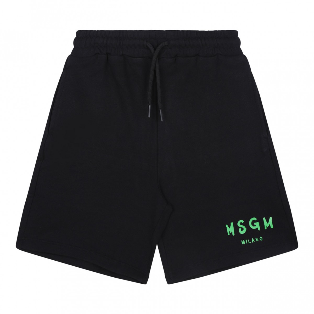 Black Logo Print Shorts
