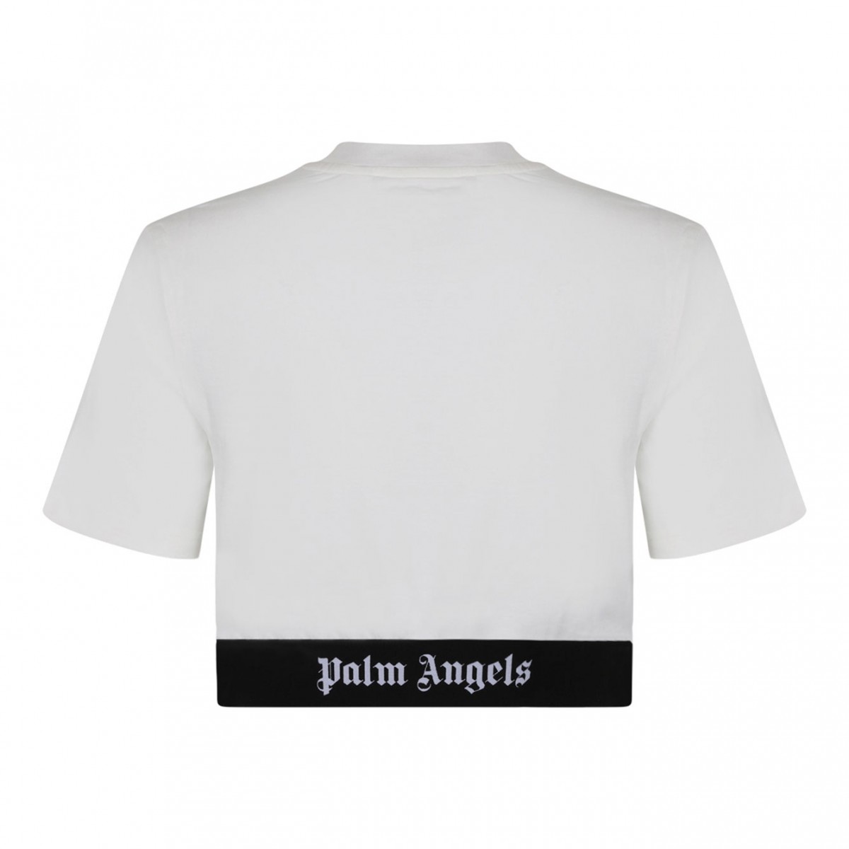 White Logo Underband Crop Top