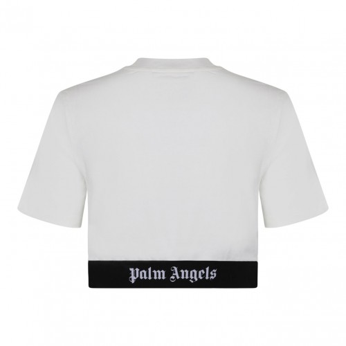 White Logo Underband Crop Top