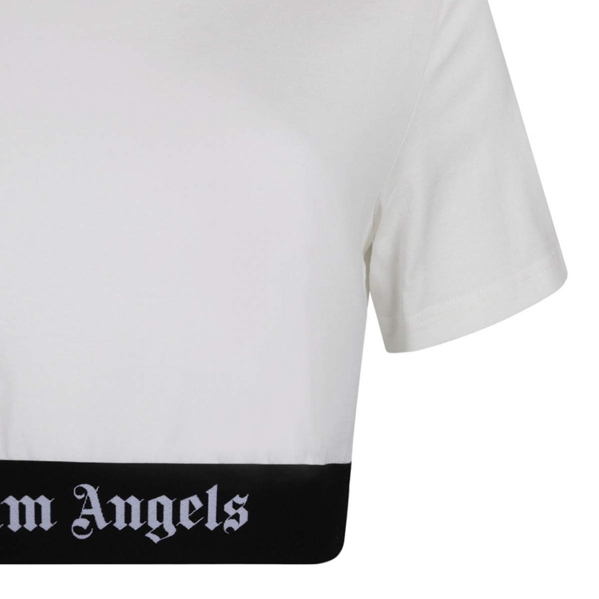 White Logo Underband Crop Top