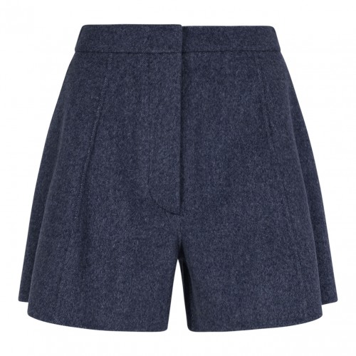 Slightly Flared Blue Bermuda Shorts