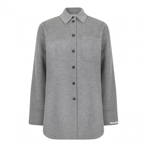 Medium Grey Oversized Wool Shirt