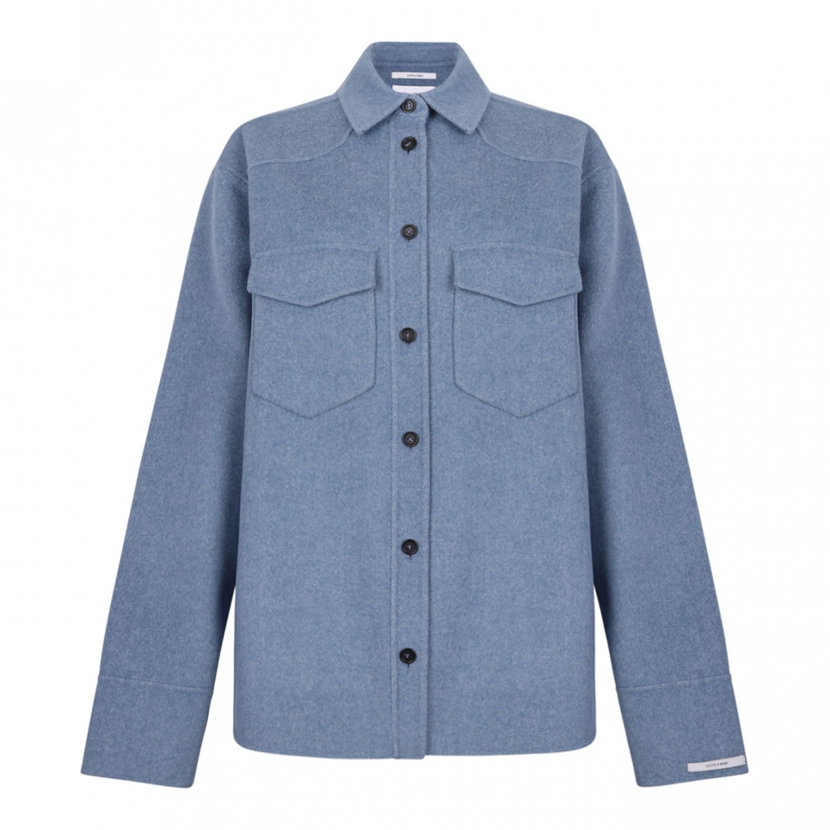 Blue Oversized Double Knit Shirt