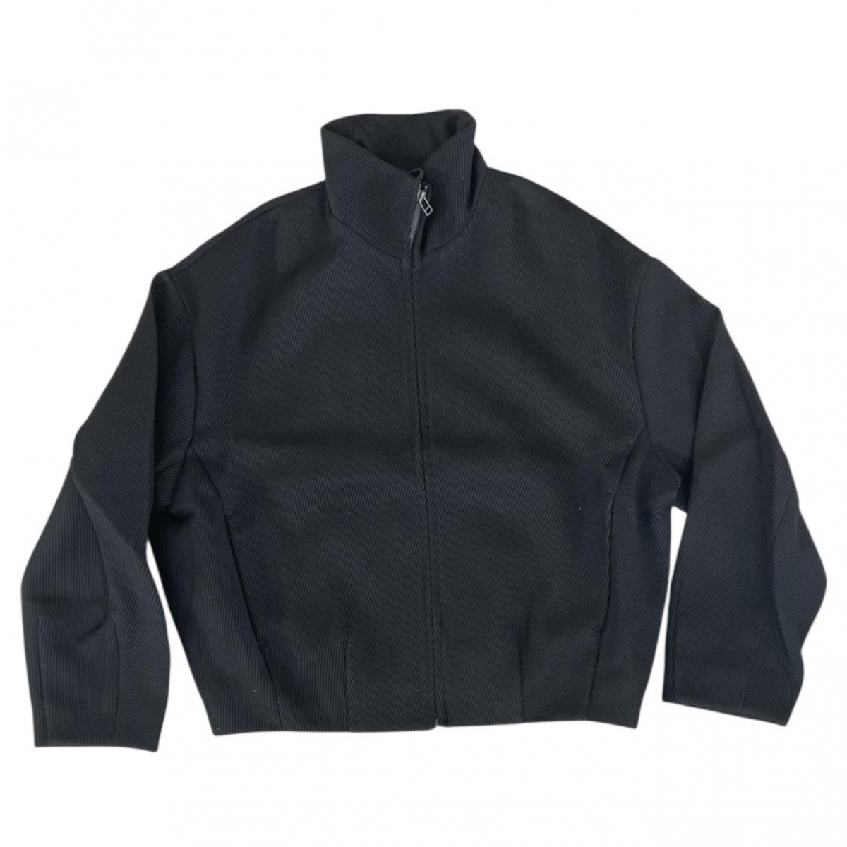 Black Stand Collar Bud Blouson
