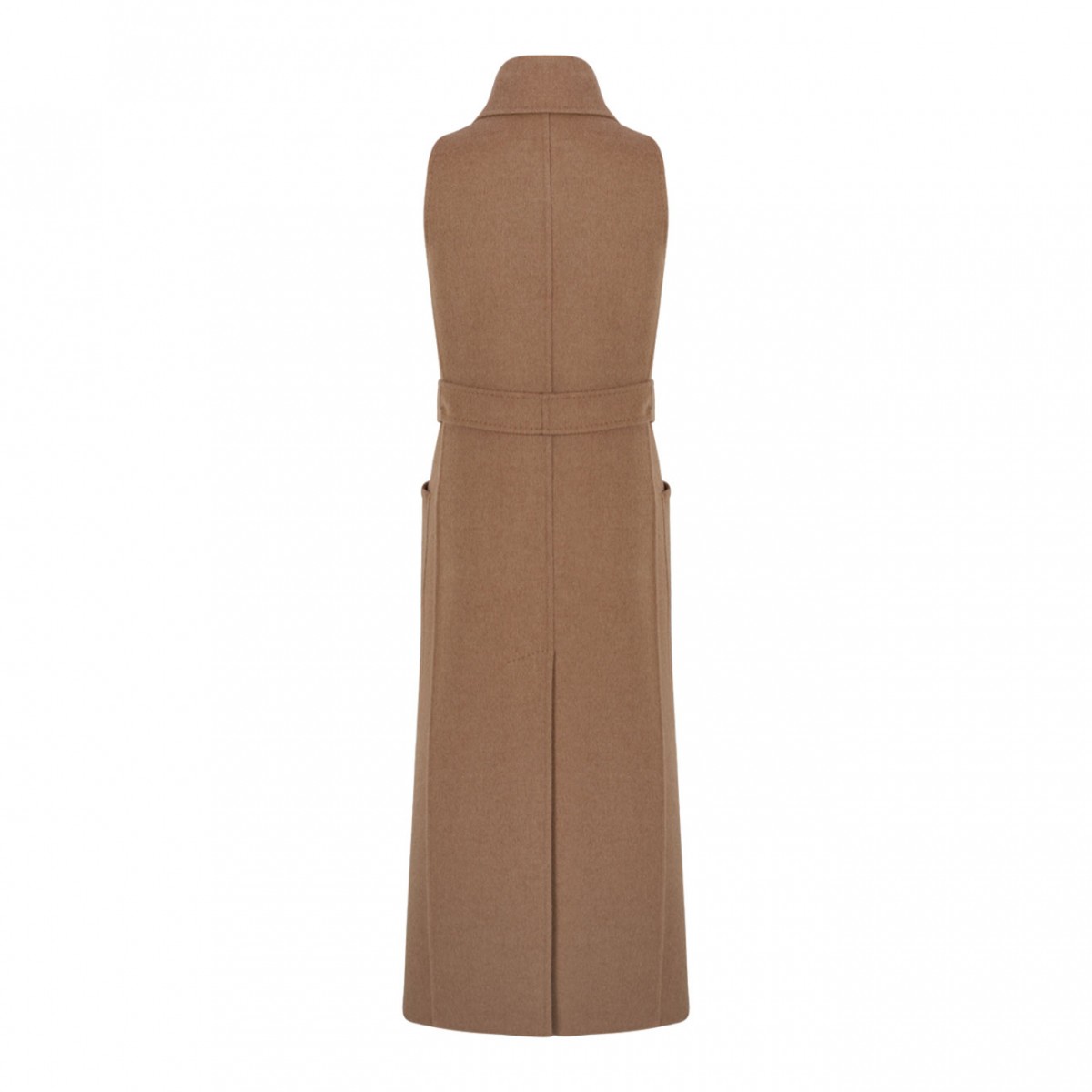Sleeveless Camel Coat