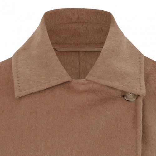 Sleeveless Camel Coat