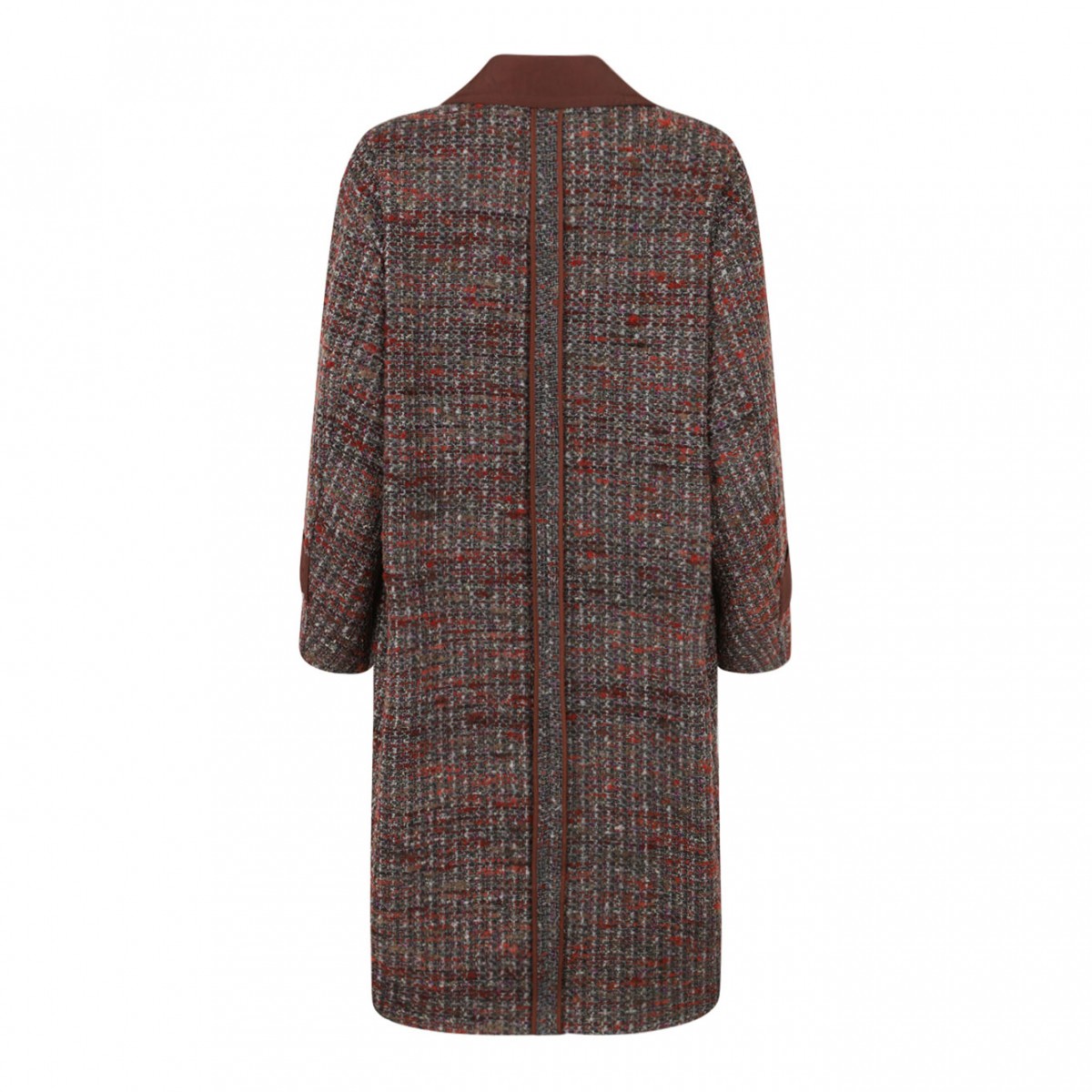 Multicolour Midi Tweed Coat