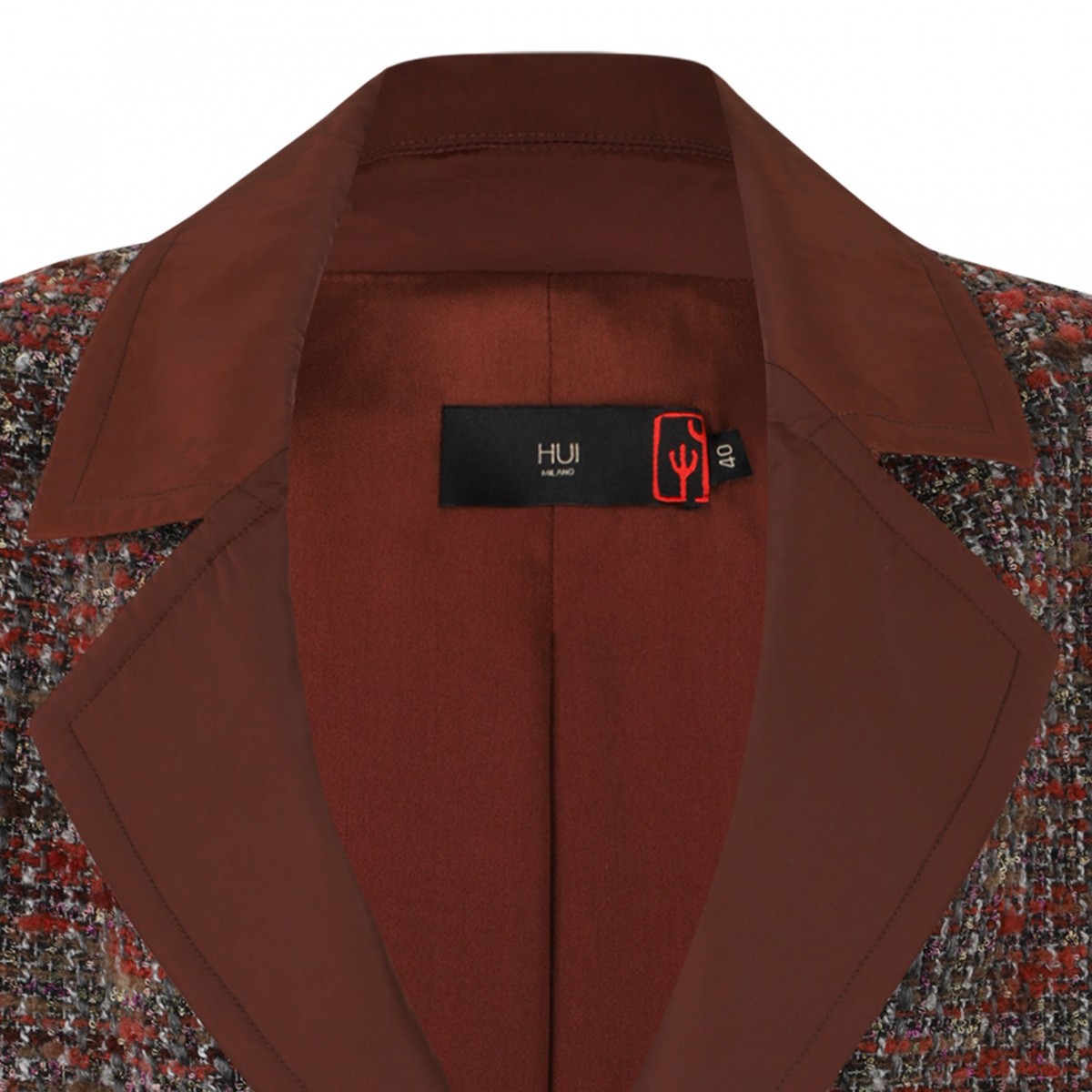 Multicolour Midi Tweed Coat