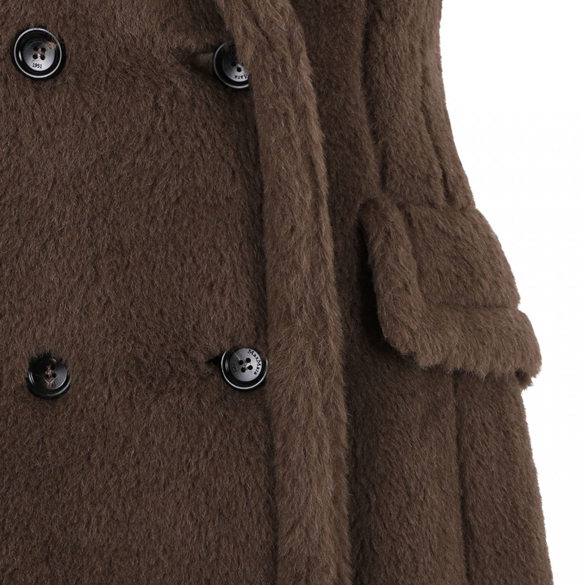 Brown Sleeveless Coat In Alpaca And Wool Teddy