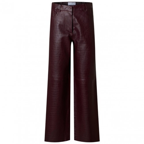 Mid Waist Leather Trousers