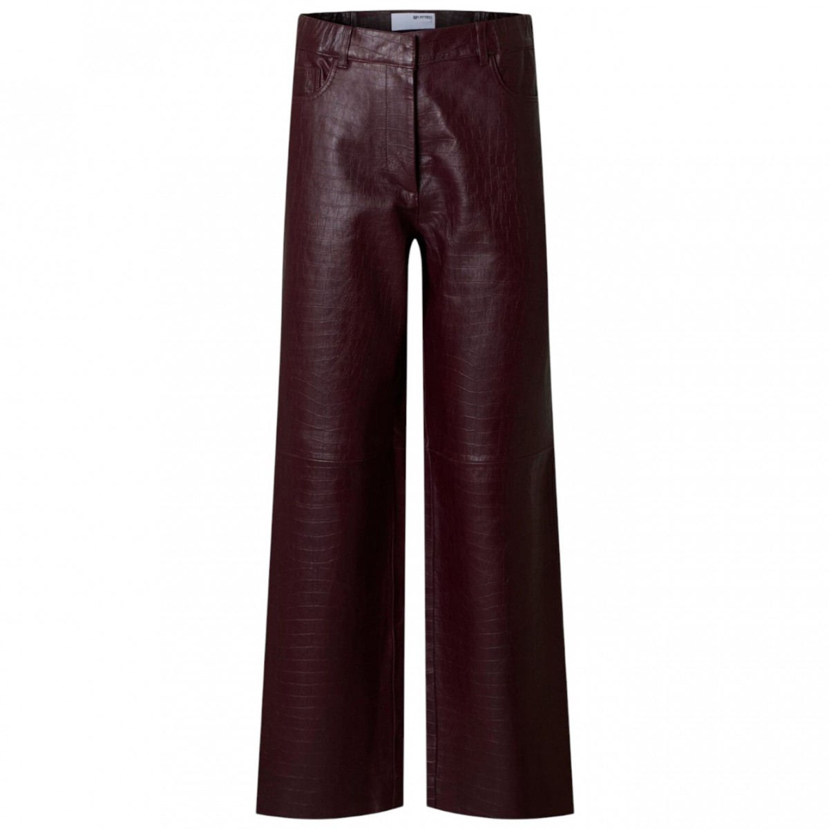 Mid Waist Leather Trousers