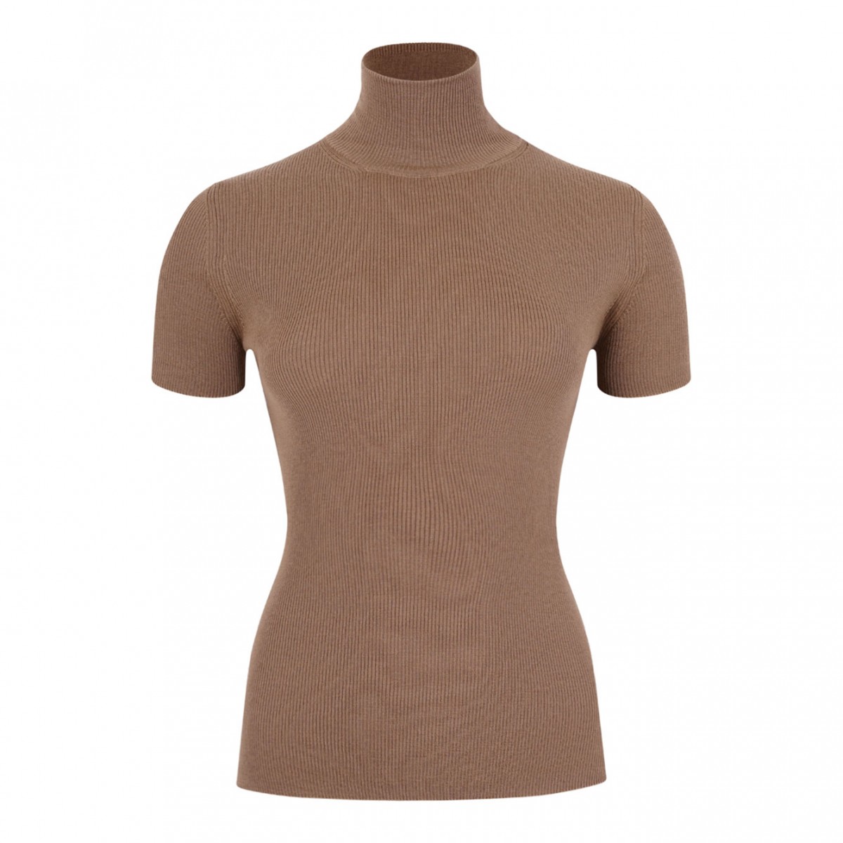 Camel Wool Yarn Turtleneck