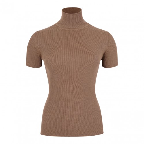 Camel Wool Yarn Turtleneck